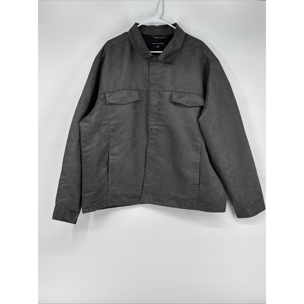 Tricots St Raphael Utility Jacket Gray Size XXL Suede Barn Jacket